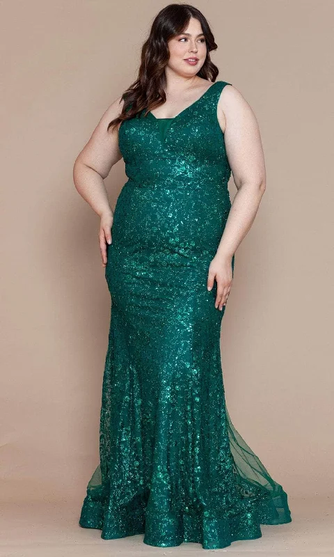 Now or Never Poly USA W1136 - Sleeveless Mermaid Plus Prom Dress