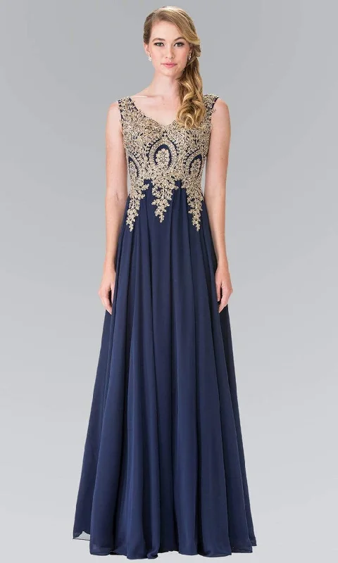 Get It Before It’s Gone Elizabeth K - GL2311 Intricate Lace V-Neck A-Line Gown