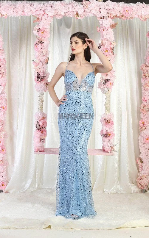 Quick Sale May Queen RQ7993 - Spaghetti-Strapped Column Sexy Dress