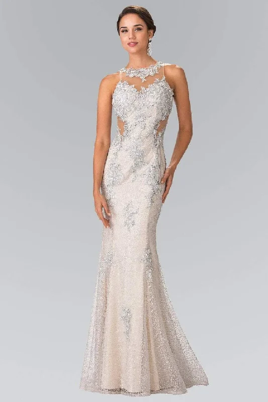 Early Bird Discount Elizabeth K - GL2220 Embroidered Halter Neck Mermaid Dress