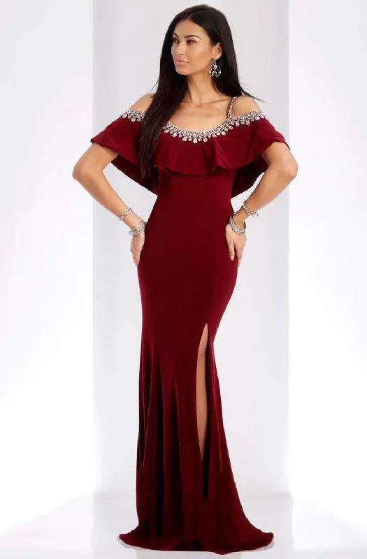 Discount Mania Clarisse - 3497 Jeweled Scoop Neck Sheath Dress