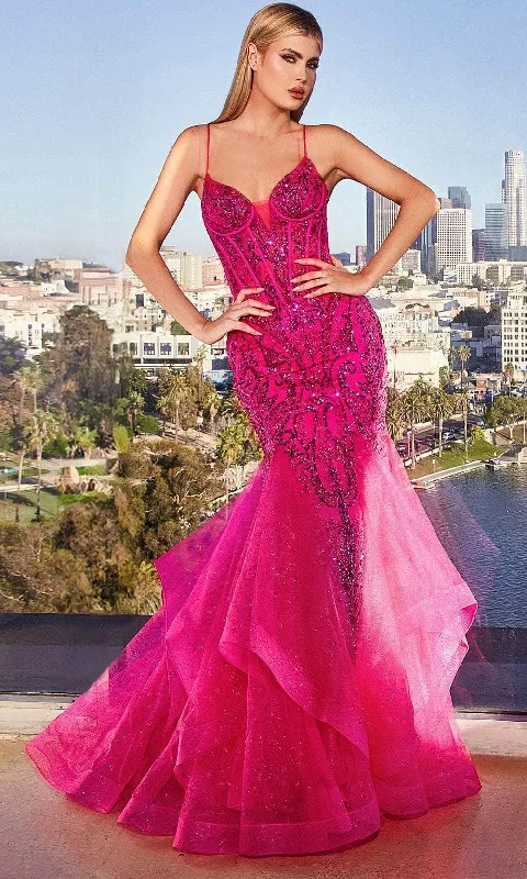 Limited Time Offer Cinderella Divine CM353 - V-Neck Sequin Embellished Prom Gown