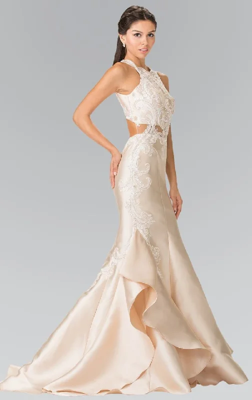 Act Now Elizabeth K - GL2356 Halter Ruffled Mermaid Gown