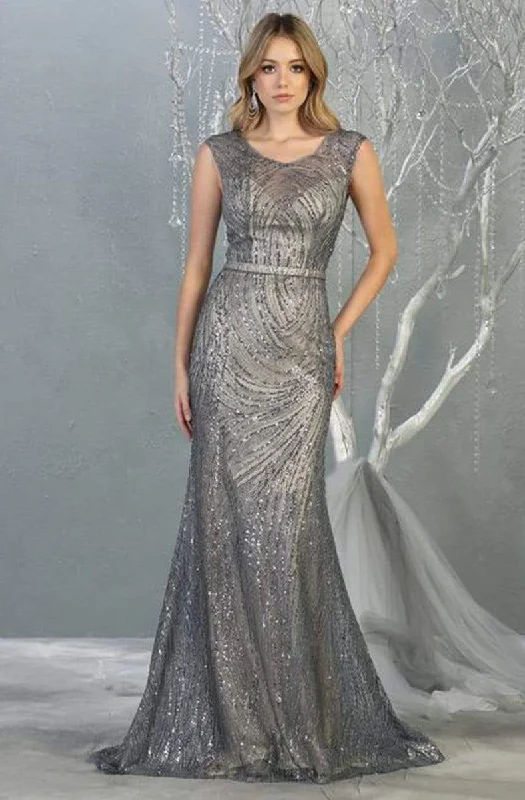 Price Drop Alert May Queen - RQ7810 Embellished Scoop Neck Trumpet Dress