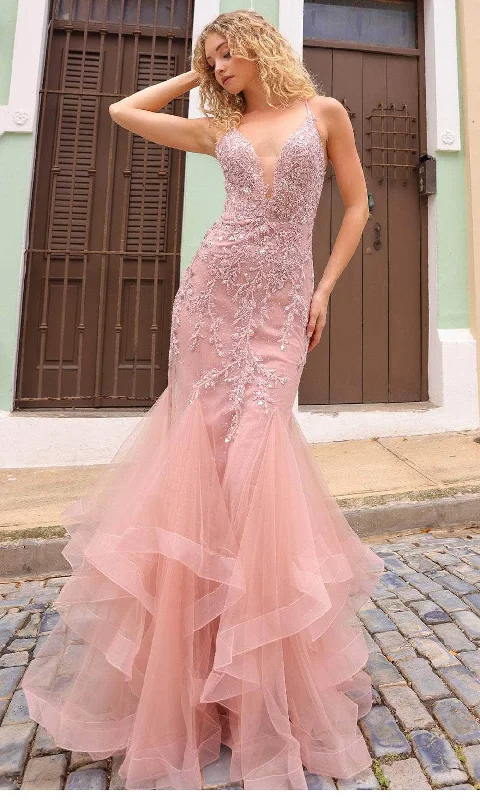 Savings Bonanza Nox Anabel G1368 - Floral Appliqued Sleeveless Prom Dress
