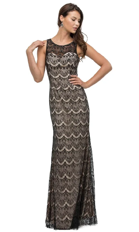 Exclusive Savings Dancing Queen 9469 - Scalloped Lace Scoop Prom Gown