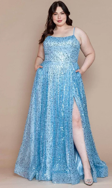 Markdowns Poly USA W1142 - Pearl Beaded Plus Prom Dress