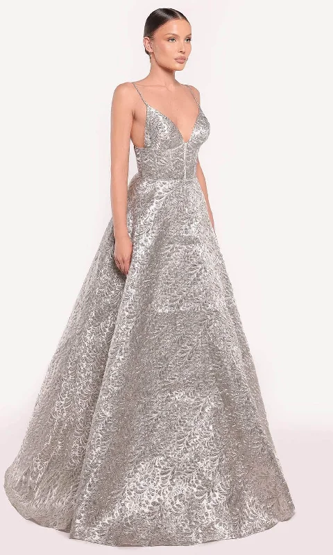 Daily Deals Tarik Ediz 98873 - Metallic A-Line Evening Gown