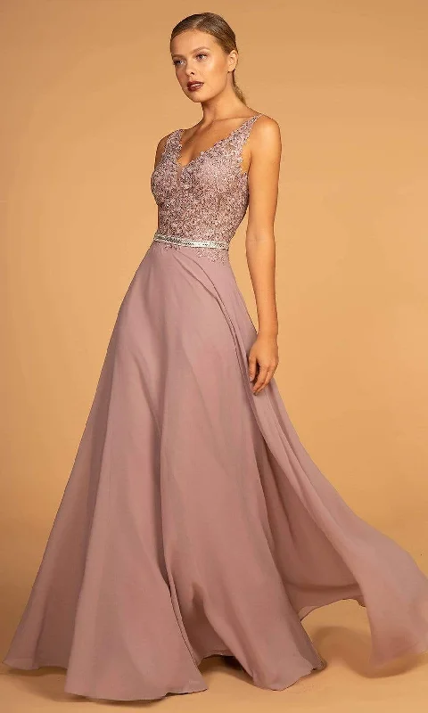 Stock Up and Save Elizabeth K - GL2653 Embroidered V-Neck A-Line Dress