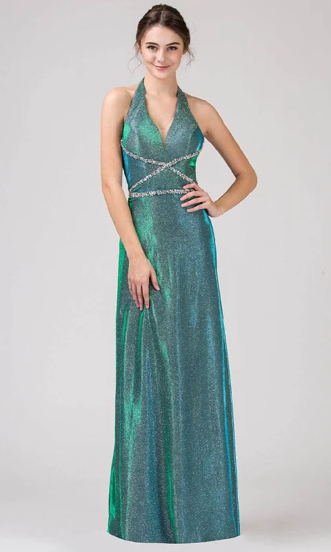 Hurry In Eureka Fashion 8700 - Glitter Sleeveless Prom Dress