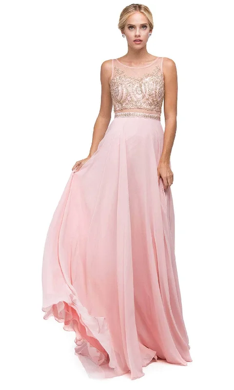 Hurry In Dancing Queen 9856 - Illusion Back Sequin Prom Gown
