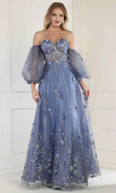 New Deals May Queen RQ8015 - Strapless Corseted Floral Gown