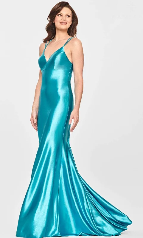 Instant Discount Faviana S10836 - Satin V-Neck Evening Dress