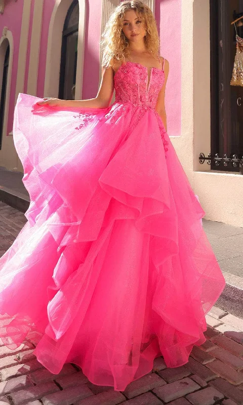 Lowest Price Nox Anabel H1351 - Tiered Ruffle Prom Dress