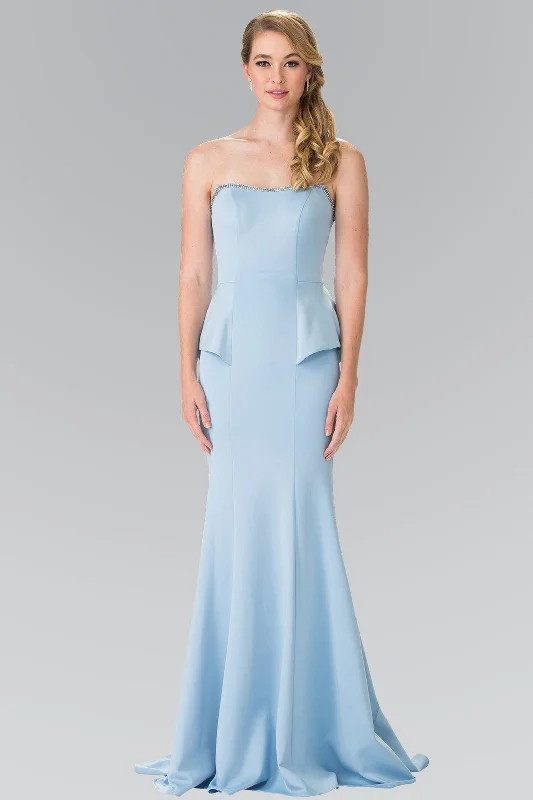 Midnight Sale Elizabeth K - GL2304 Strapless Peplum Long Dress