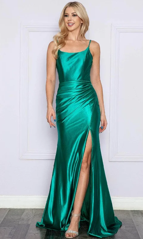 Low Prices Poly USA 9250 - High Slit Satin Prom Dress