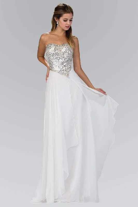 Fantastic Offers Elizabeth K - GL1149 Jeweled Strapless Chiffon A-Line Gown
