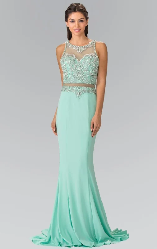 Take Advantage Elizabeth K - GL2342 Bead Embellished Illusion Sweetheart Dress