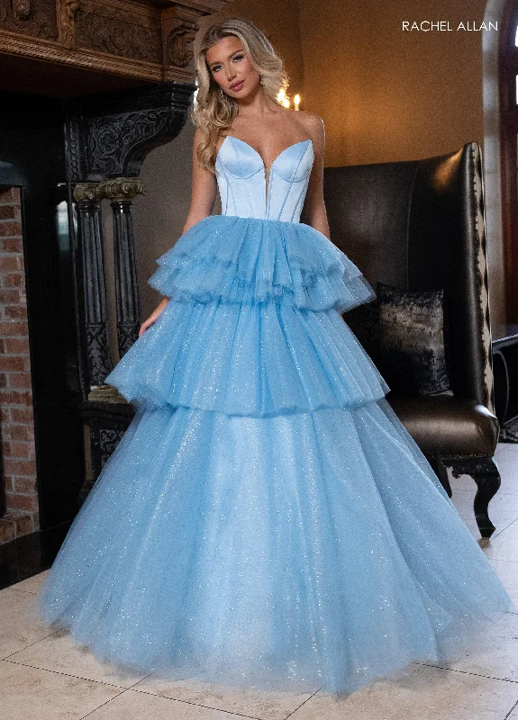 Today’s Deal Strapless Tiered Ball Gown by Rachel Allan 70876