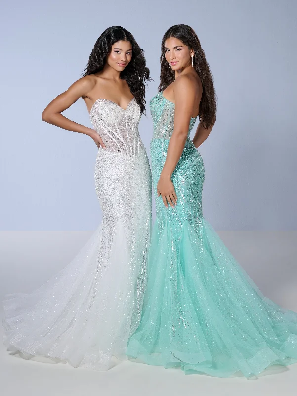 Big Discounts Beaded Strapless Mermaid Dress by Tiffany Designs 16232