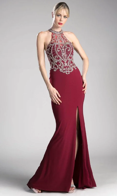 Inventory Reduction Ladivine ML202 - Beaded Halter Neck Evening Dress
