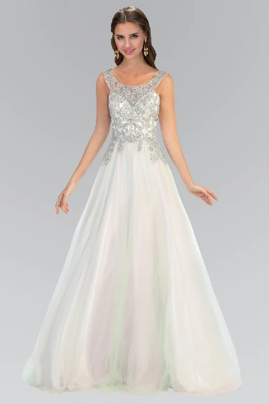 Clearance Sale Elizabeth K - GL2017 Beaded Scoop Neck A-Line Gown