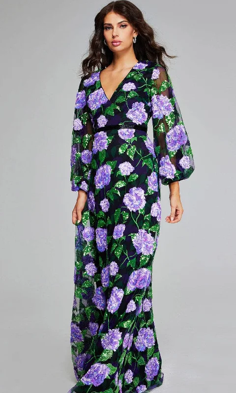 Loyalty Reward Jovani 39115 - Bishop Sleeve Floral Evening Gown