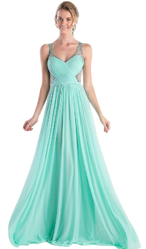 Don't Miss Cinderella Divine - Crisscrossed Ornate Illusion Panel Gown