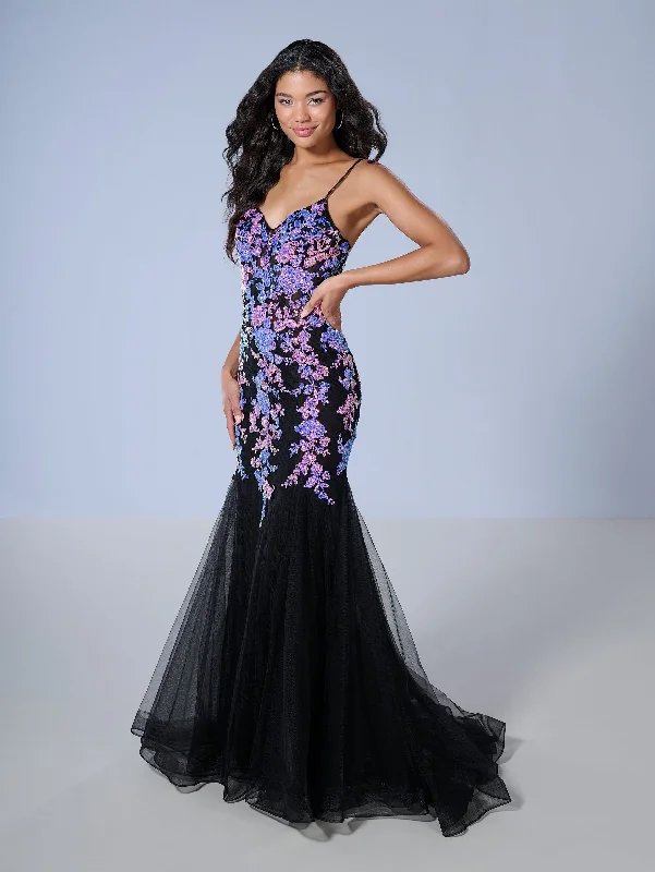 Today’s Deal Applique Corset Mermaid Dress by Tiffany Designs 16240