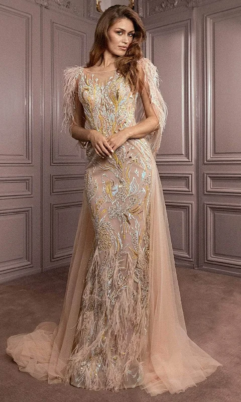 Clearance Sale Gatti Nolli Couture GA-7077 - Embroidered Mermaid Evening Dress