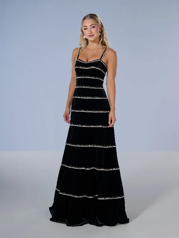 Value Deals Velvet Sleeveless A-line Gown by Tiffany Designs 16223