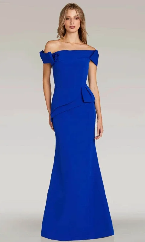 Closeout Gia Franco 12306 - Asymmetrical Peplum Evening Dress