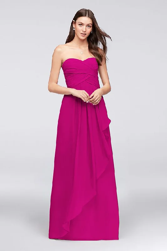 Crazy Savings David's Bridal Strapless Crinkle Chiffon / W10840