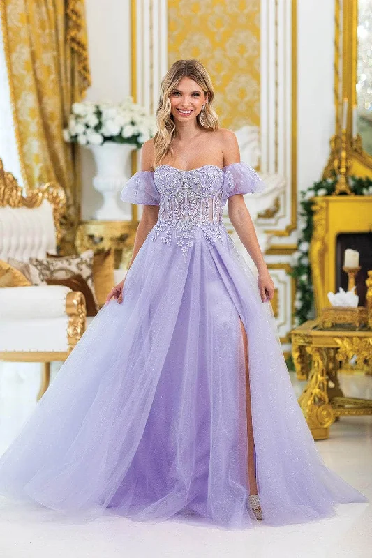 Limited Availability Dancing Queen 4406 - Strapless Embroidered Prom Gown