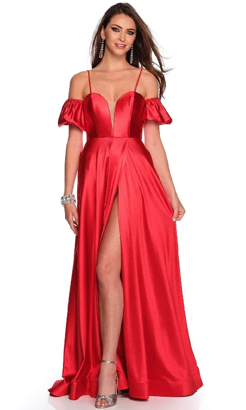 Deal Dash Dave & Johnny 11228 - Plunging Sweetheart Satin Prom Gown