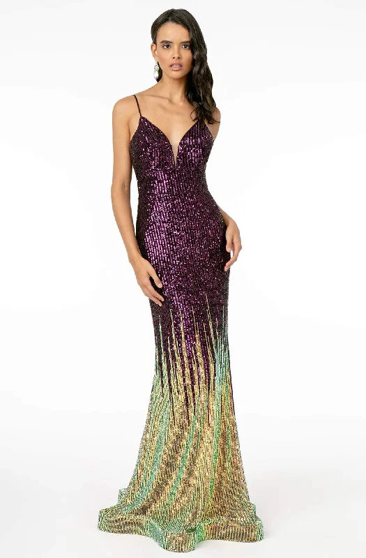 Must-Have Deals GLS by Gloria - GL2899 Deep V-Neck Allover Sequin Mermaid Gown