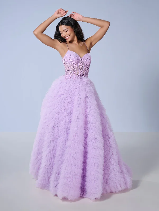 Great Deals Sleeveless Ruffled A-line Gown by Tiffany Designs 16252