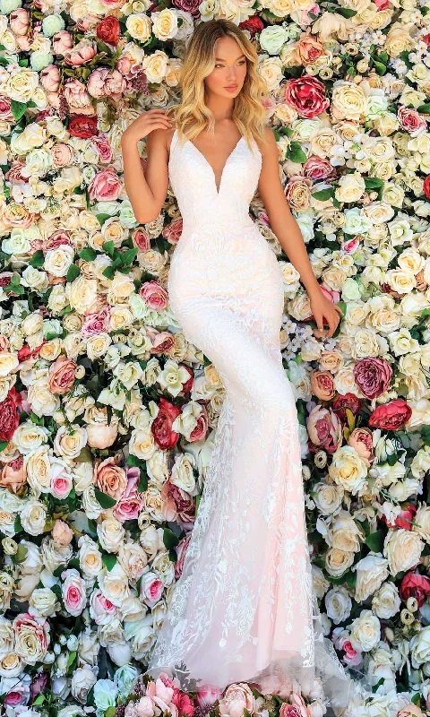 Special Savings Clarisse - 810234 Embellished Bare Back Sheath Gown