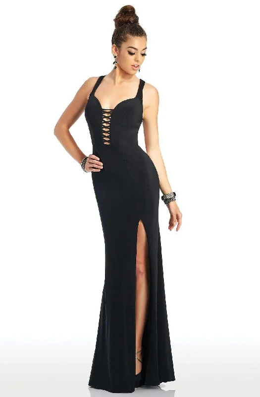 Markdowns Clarisse - 3406 Plunging V-neck Sheath Dress
