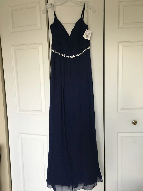 Discount Extravaganza David's Bridal Twist Bodice Chiffon Dress w Beaded Belt W11147