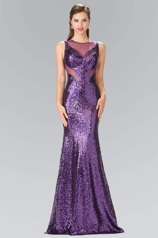 Massive Deals Elizabeth K - GL2292 Sequined Illusion Panel Sheath Gown