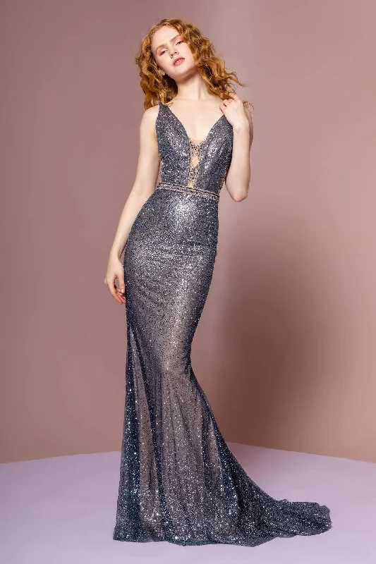 Lowest Prices Elizabeth K - GL2678 Embellished Deep V-neck Mermaid Dress