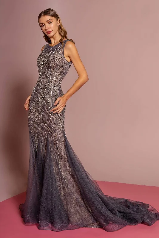 The Best Prices GLS by Gloria - GL2684 Embellished Lace Mermaid Dress With Train