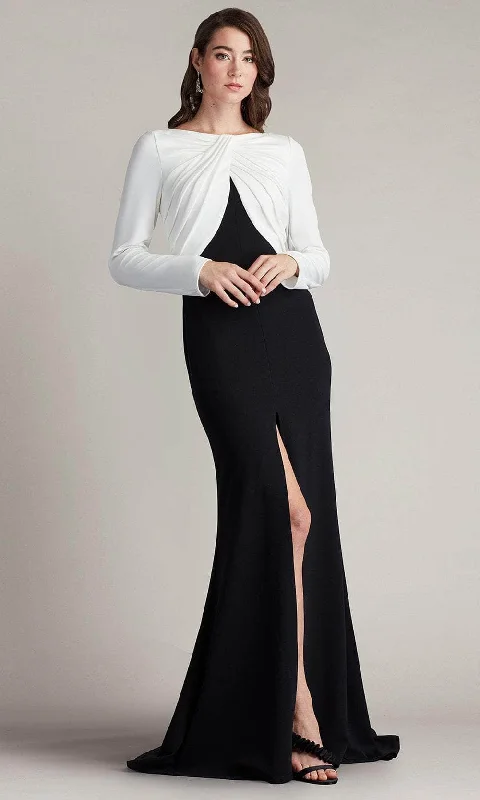 Deal Alert Tadashi Shoji BOS24372L - Nelson Bateau Long-Sleeve Crepe Sheath Gown