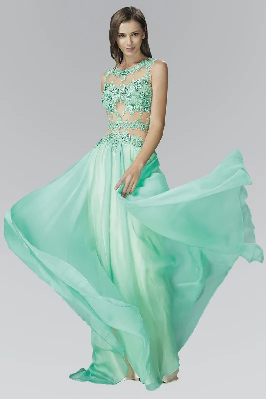 Price Break Elizabeth K - GL2065 Embellished Jewel Neck A-Line Gown