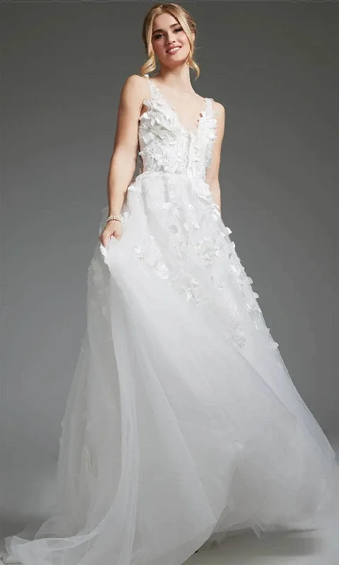 Buy More, Save More Jovani JB40511 - Applique V-Neck Bridal Gown