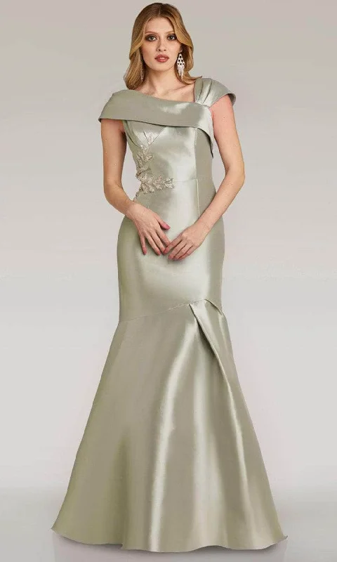 Price Drop Feriani Couture 18268 - Asymmetric Neck Mikado Evening Gown