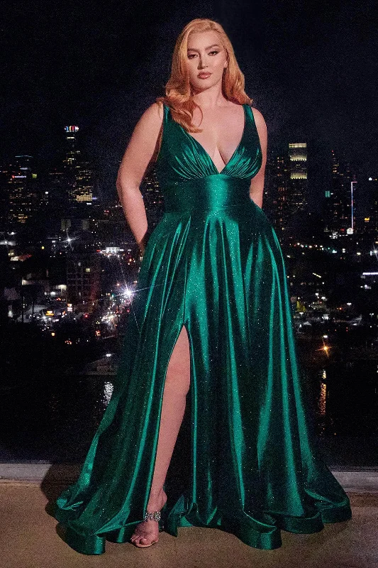 Midnight Sale Cinderella Divine CC2349C - Plunging V-Neck Sleeveless Prom Dress