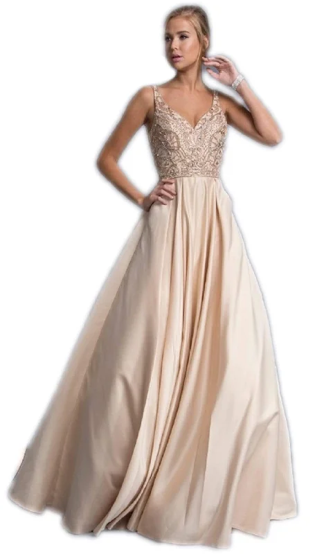 Deal Alert Aspeed Design - Sleeveless Embellished V-neck A-line Prom Gown