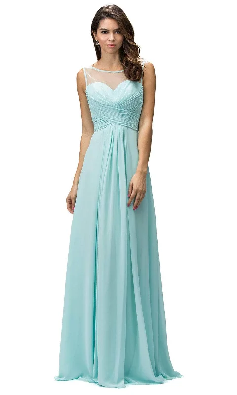 Bonus Savings Dancing Queen 9202 - Illusion Bateau Chiffon Prom Dress